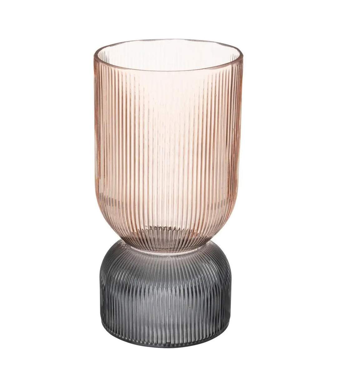 Vase Design en Verre Bicolore 24cm Rose-1