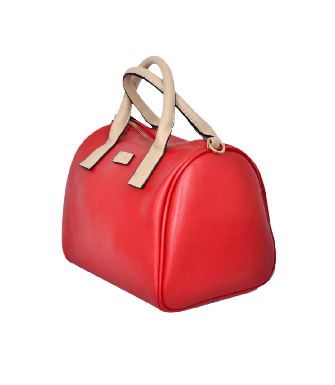 Sac à main femme  de couleur rouge portée épaules & mains-1