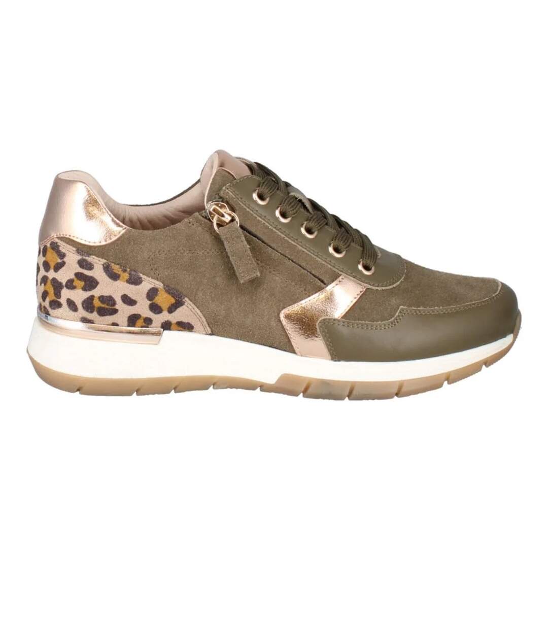 Womens/ladies Emilia 01 Leather Trainers Olive Josef Seibel-4