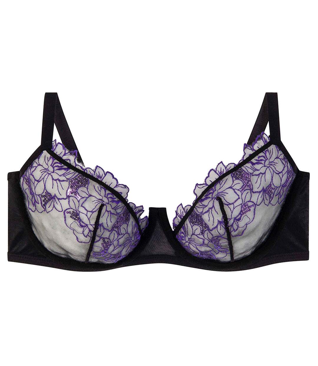 Soutien-gorge à armatures grand maintien noir/violet Amants-1