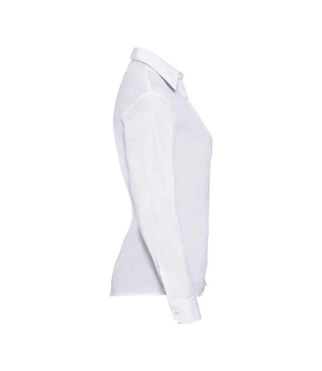 Womens/ladies Poplin Easy-care Long-sleeved Formal Shirt White Russell Collection-3