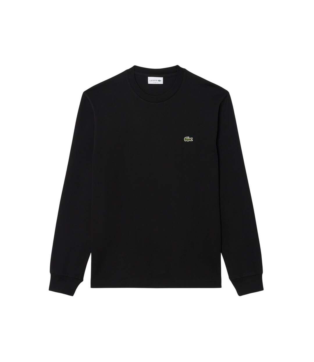Mens Crocodile Print Cotton Regular Long-sleeved T-shirt Black Lacoste-2
