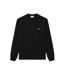 Mens Crocodile Print Cotton Regular Long-sleeved T-shirt Black Lacoste-2