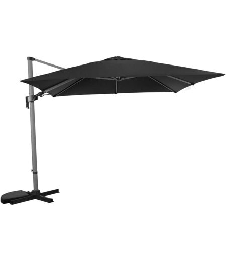 Parasol déporté orientable 3 x 3 m Manado Mât imitation bois flotté gris