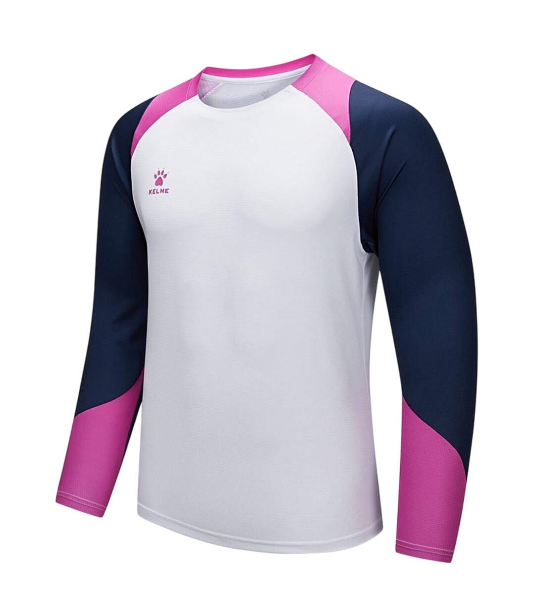Womens/ladies Colour Block Regular Long-sleeved T-shirt White Navy Pink Kelme-1
