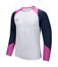 Womens/ladies Colour Block Regular Long-sleeved T-shirt White Navy Pink Kelme-1