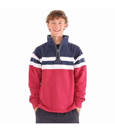 Sweat Motif/style Rayé Homme Rouge Lazy Jacks