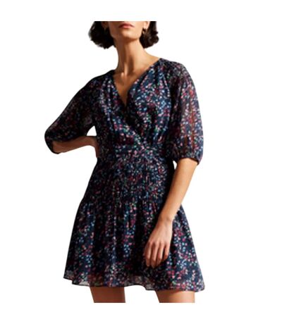 Womens/ladies Casadee Mini Smock Panel Wrap Dress Navy Ted Baker