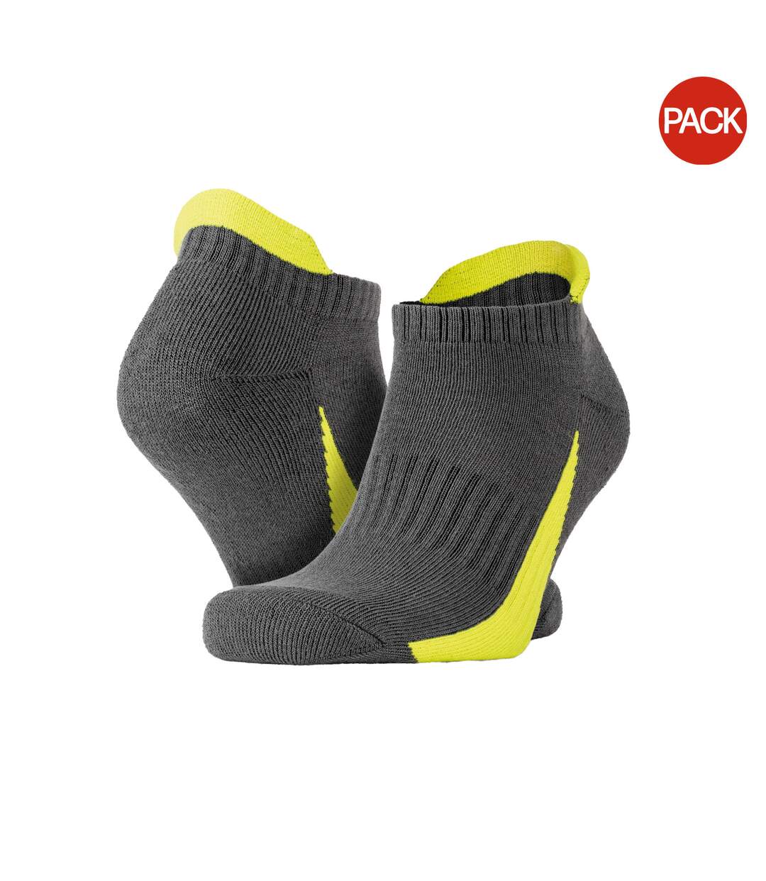 Pack of 3  Mens sports socks  grey/lime Spiro-1