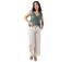 Top femme sans manches SABINE uni kaki Coton Du Monde-1