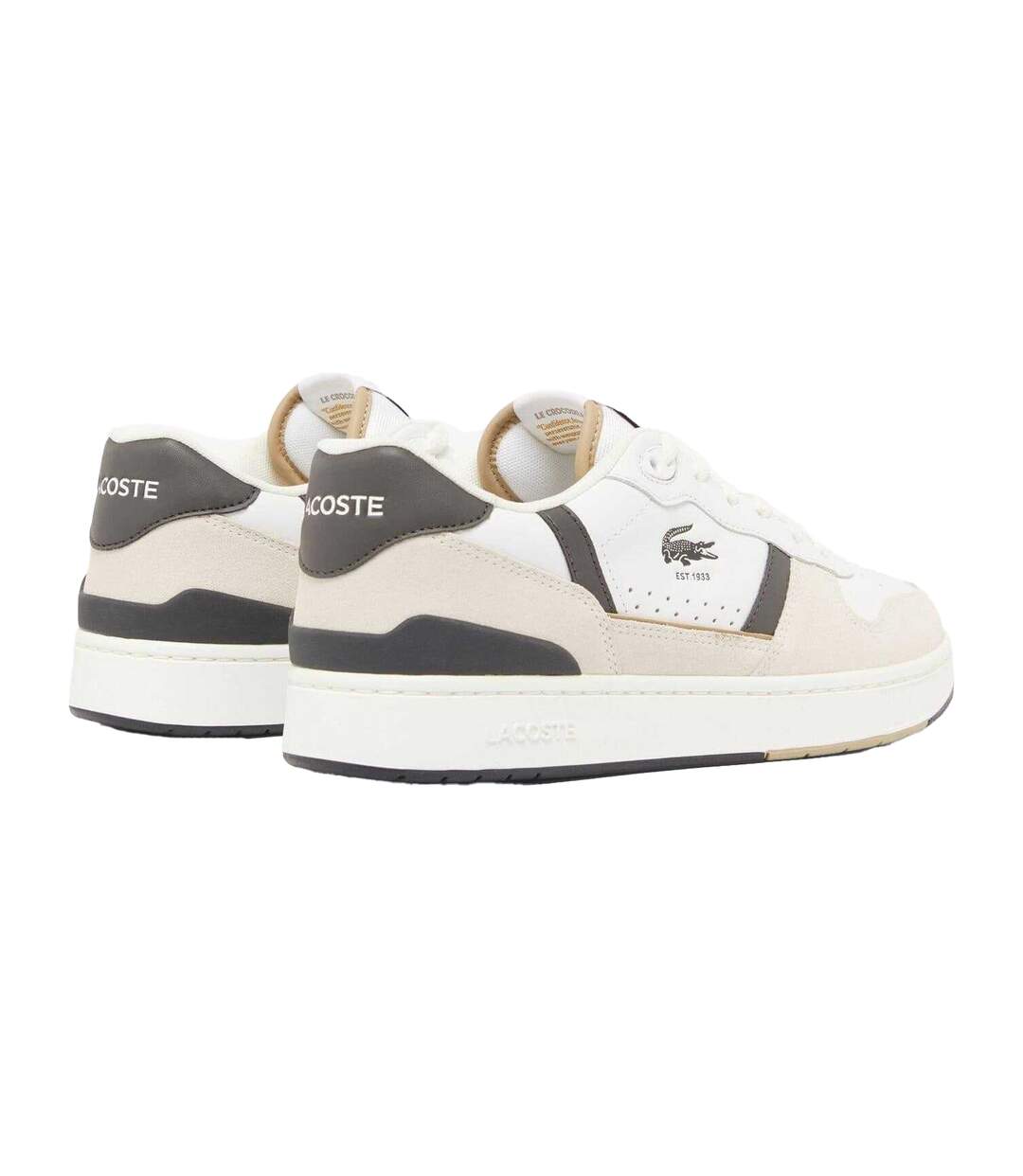 Mens T-clip Set Leather Trainers White Green Lacoste-2