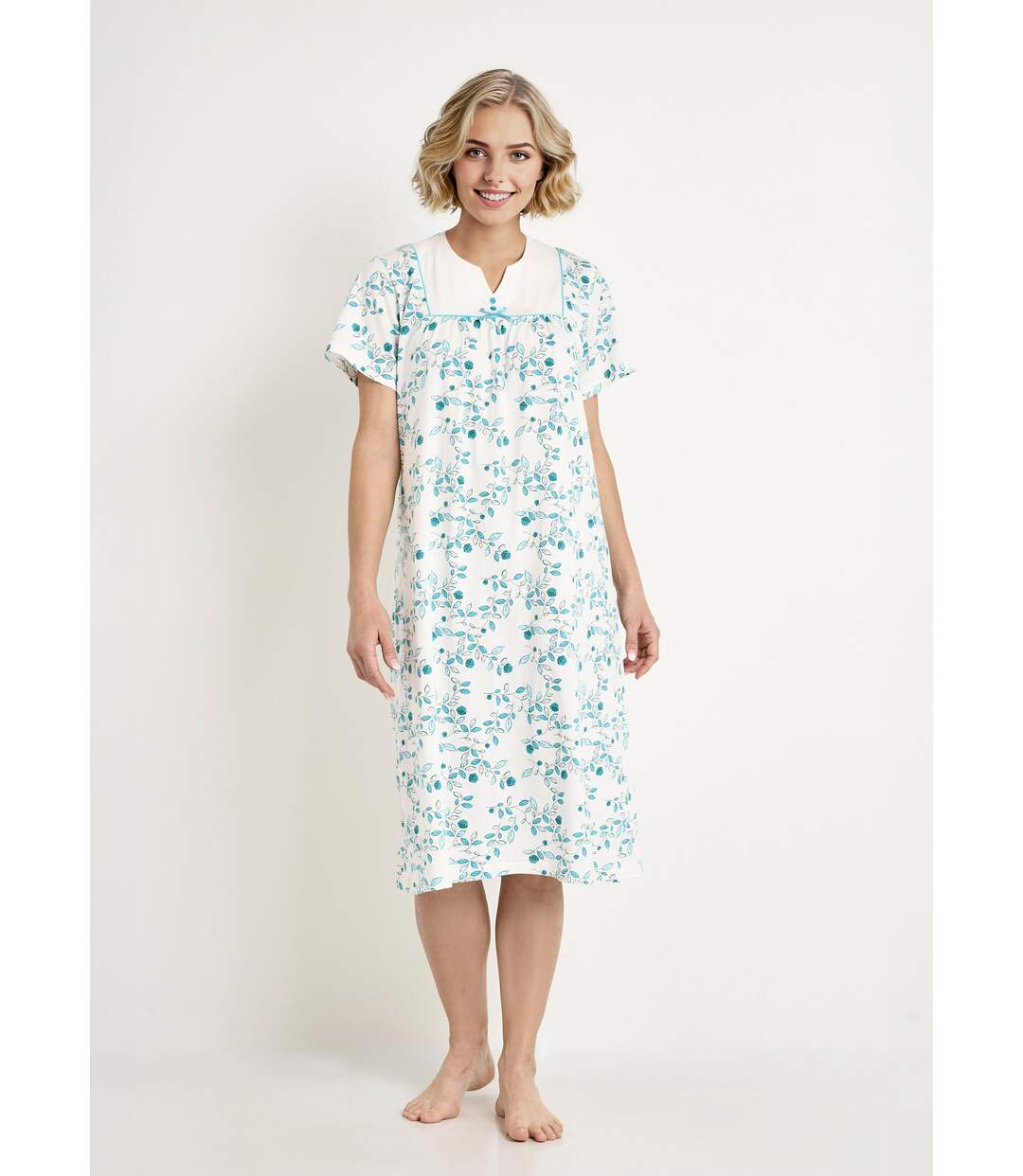 Chemise de nuit confort mi longue imprimée-1