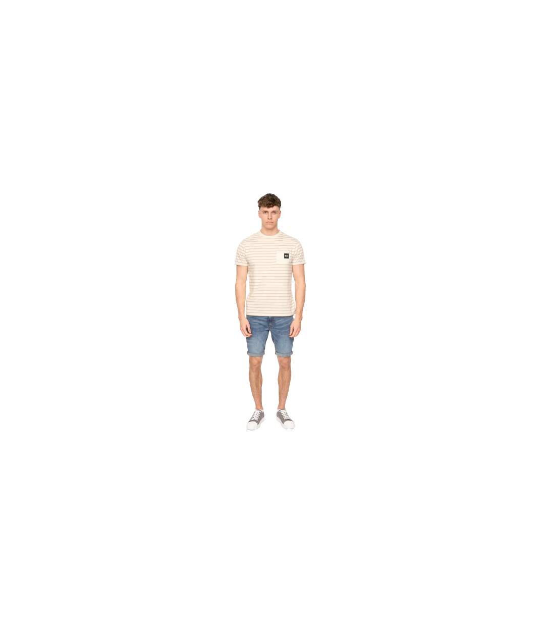 T-shirt Danversity Homme Beige Gris Duck And Cover-1