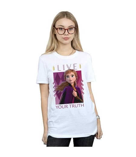 Disney - T-shirt FROZEN ANNA LIVE YOUR TRUTH - Femme (Blanc) - UTBI24554