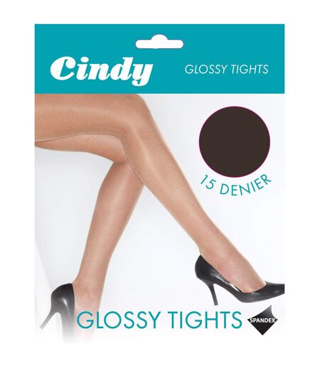 Cindy Womens/Ladies 15 Denier Glossy Tights (1 Pair) (Barely Black)