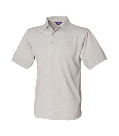 Mens Polycotton Heavy Polo Shirt Heather Grey Henbury