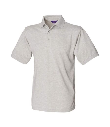 Mens Polycotton Heavy Polo Shirt Heather Grey Henbury