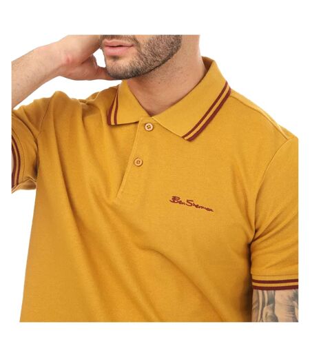 Mens Twin Tip Polo Shirt Mustard Ben Sherman