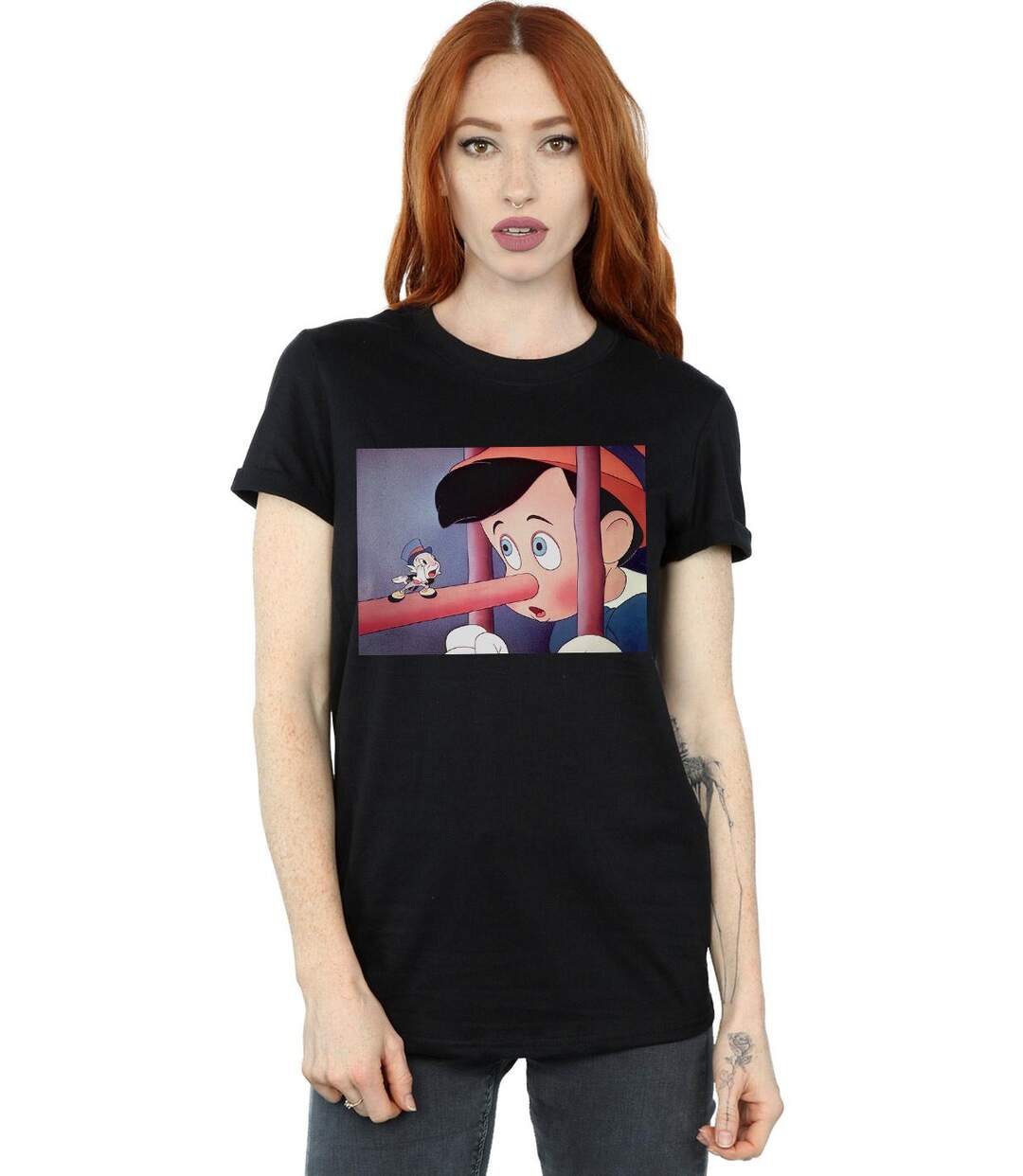Disney - T-shirt PINOCCHIO NOSE STILL - Femme (Noir) - UTBI17438-2