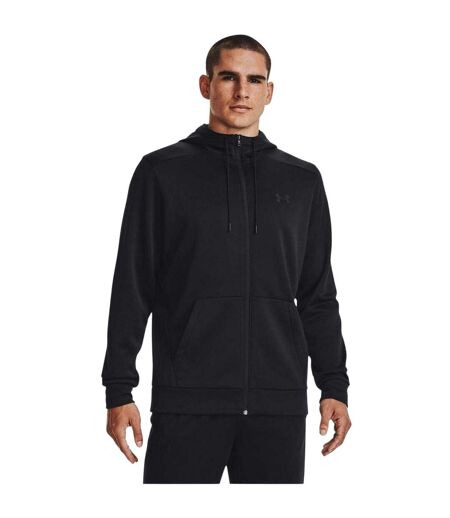 Mens Fleece Full Zip Hoodie Black Under Armour
