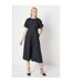 Principles Womens/Ladies Jacquard Puff Sleeve Midi Dress (Navy) - UTDH6667
