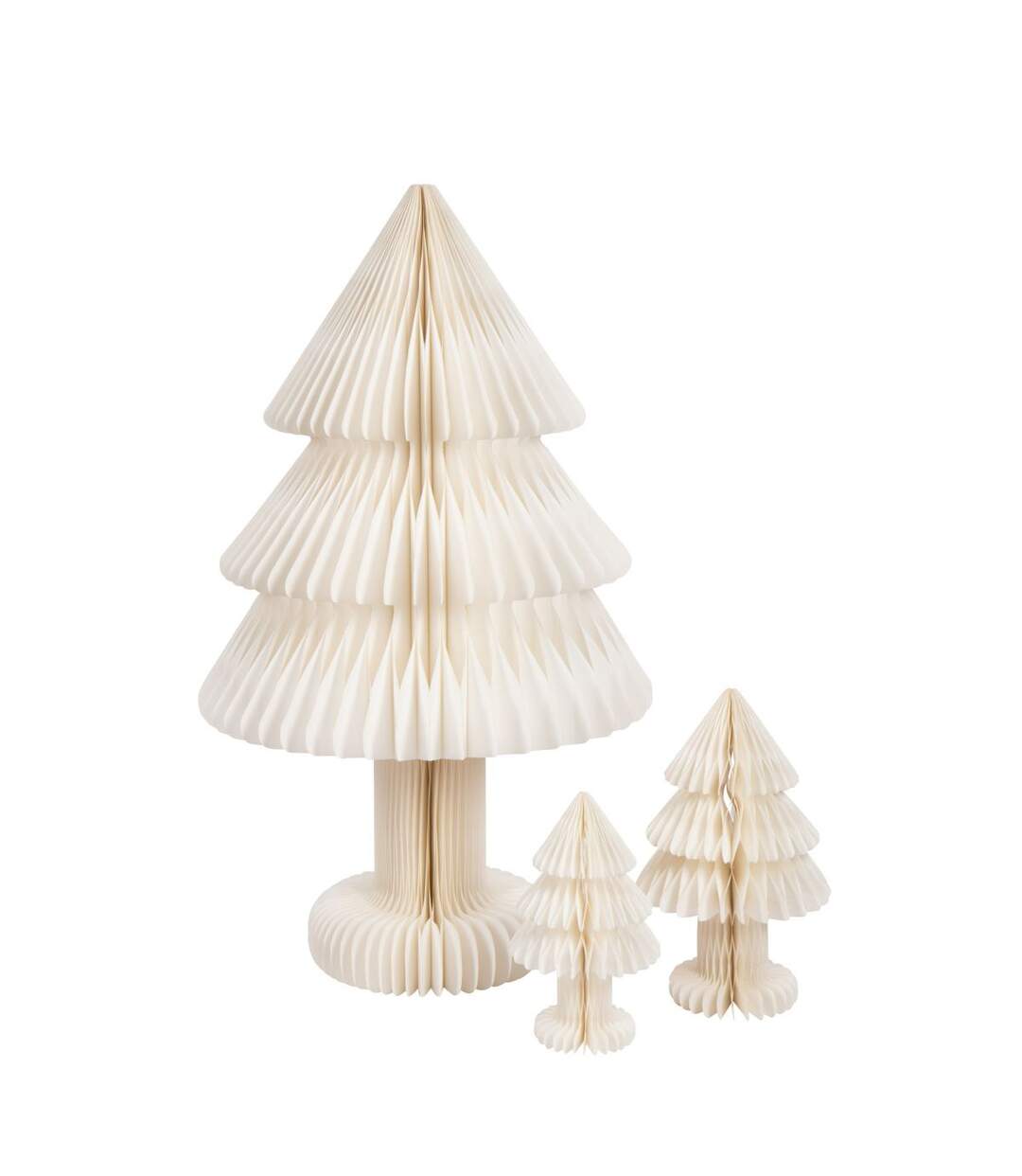 Sapin de Noël en Papier Pliable 100cm Blanc Cassé-2