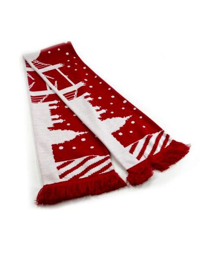 Tower Bridge Christmas Scarf (Red/White) (One Size)
