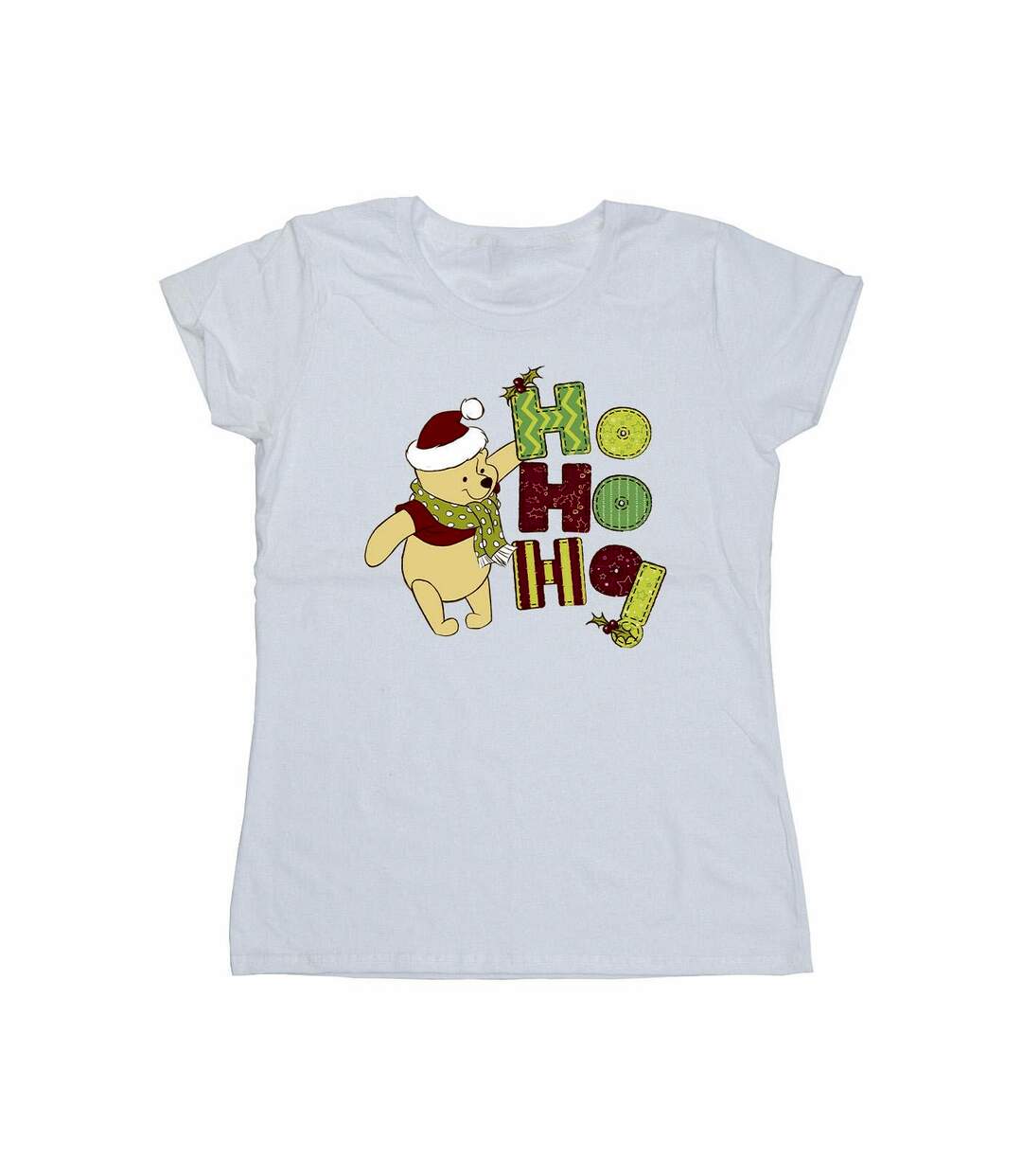 Disney T-shirt en coton Winnie The Pooh Ho Ho Ho Ho pour femmes/femmes (Blanc) - UTBI44901-1