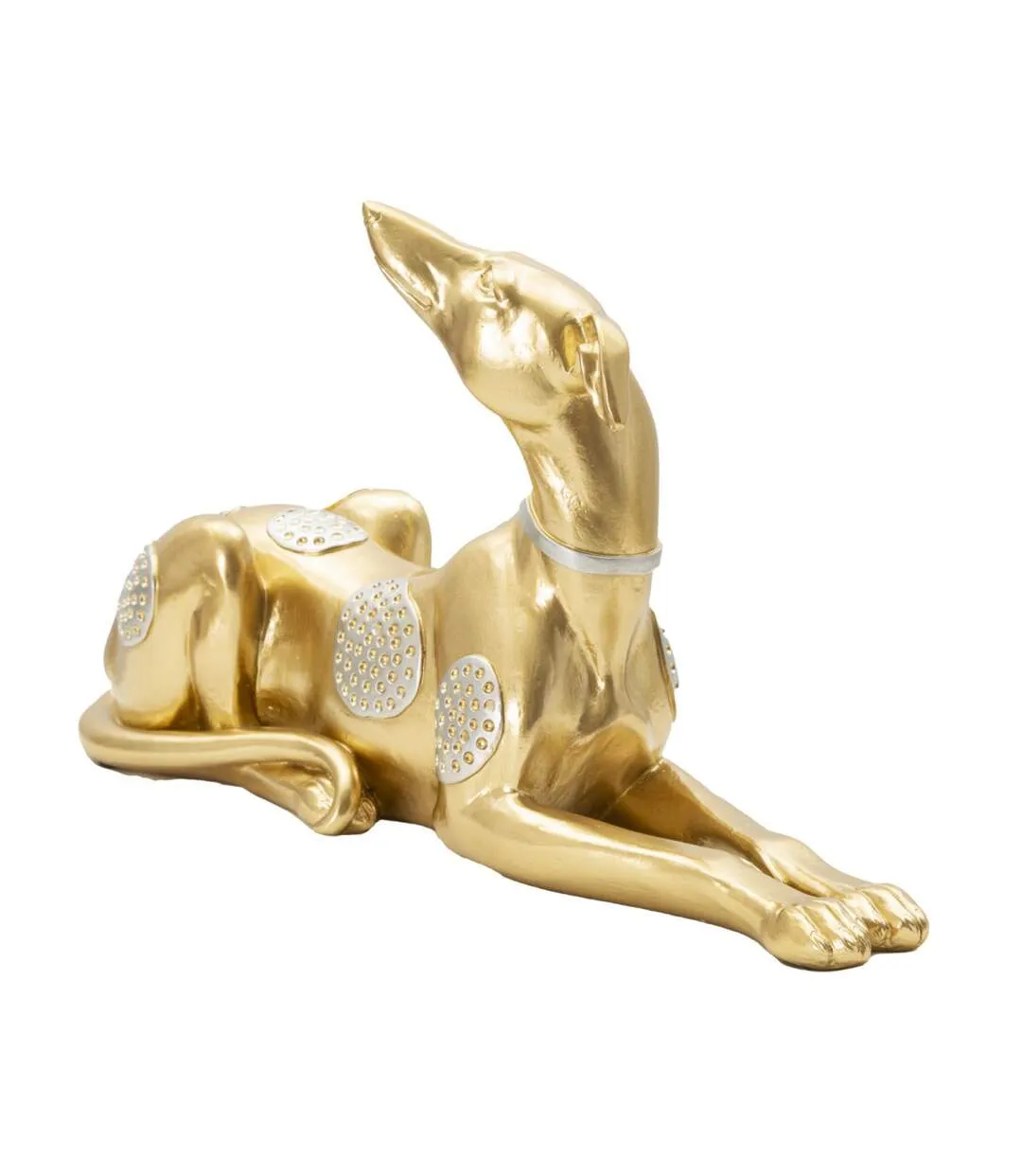 Statuette Design en Résine Chien Couché 32cm Or-1