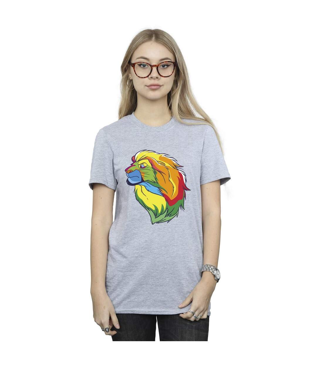 Disney Womens/Ladies The Lion King Colours Cotton Boyfriend T-Shirt (Gris sportif) - UTBI29425-2