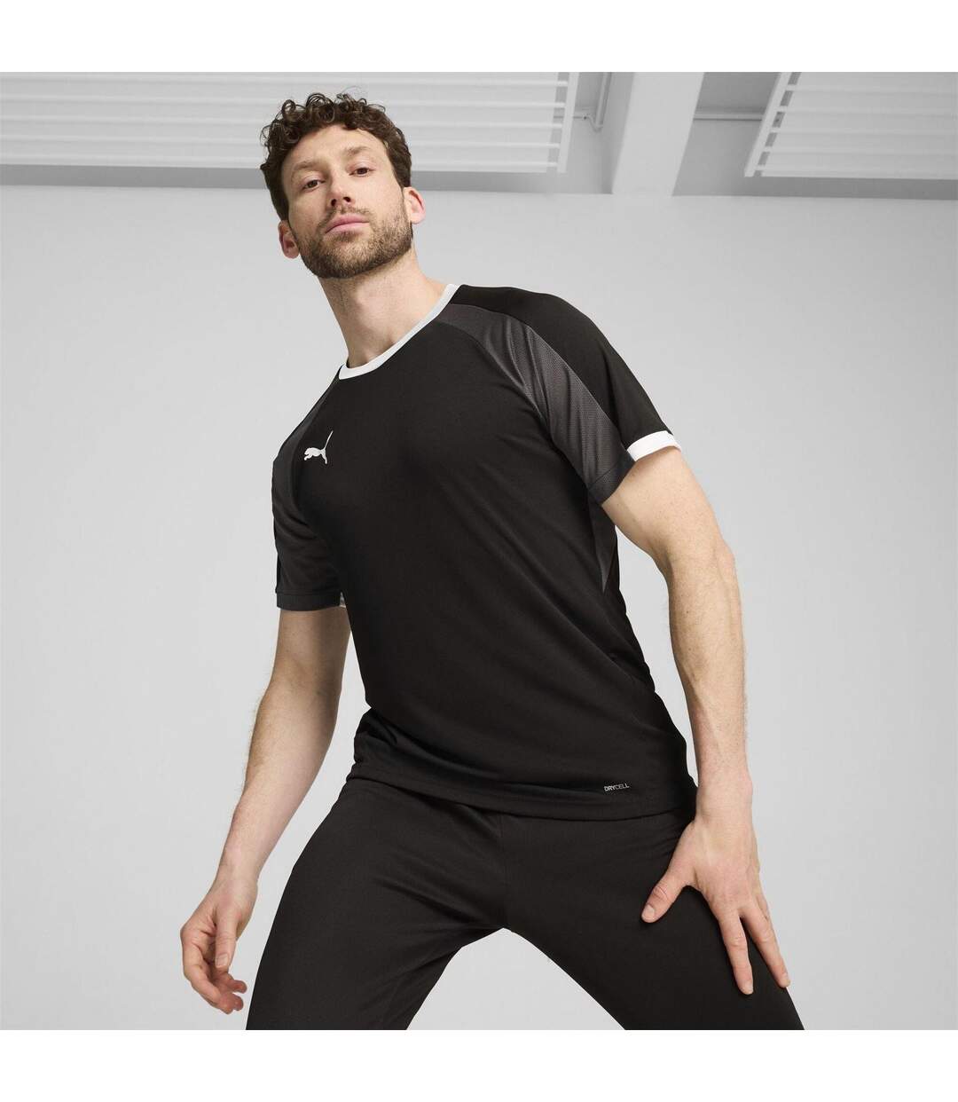 Mens Individualliga Tailored T-shirt Black White Ash Puma-3
