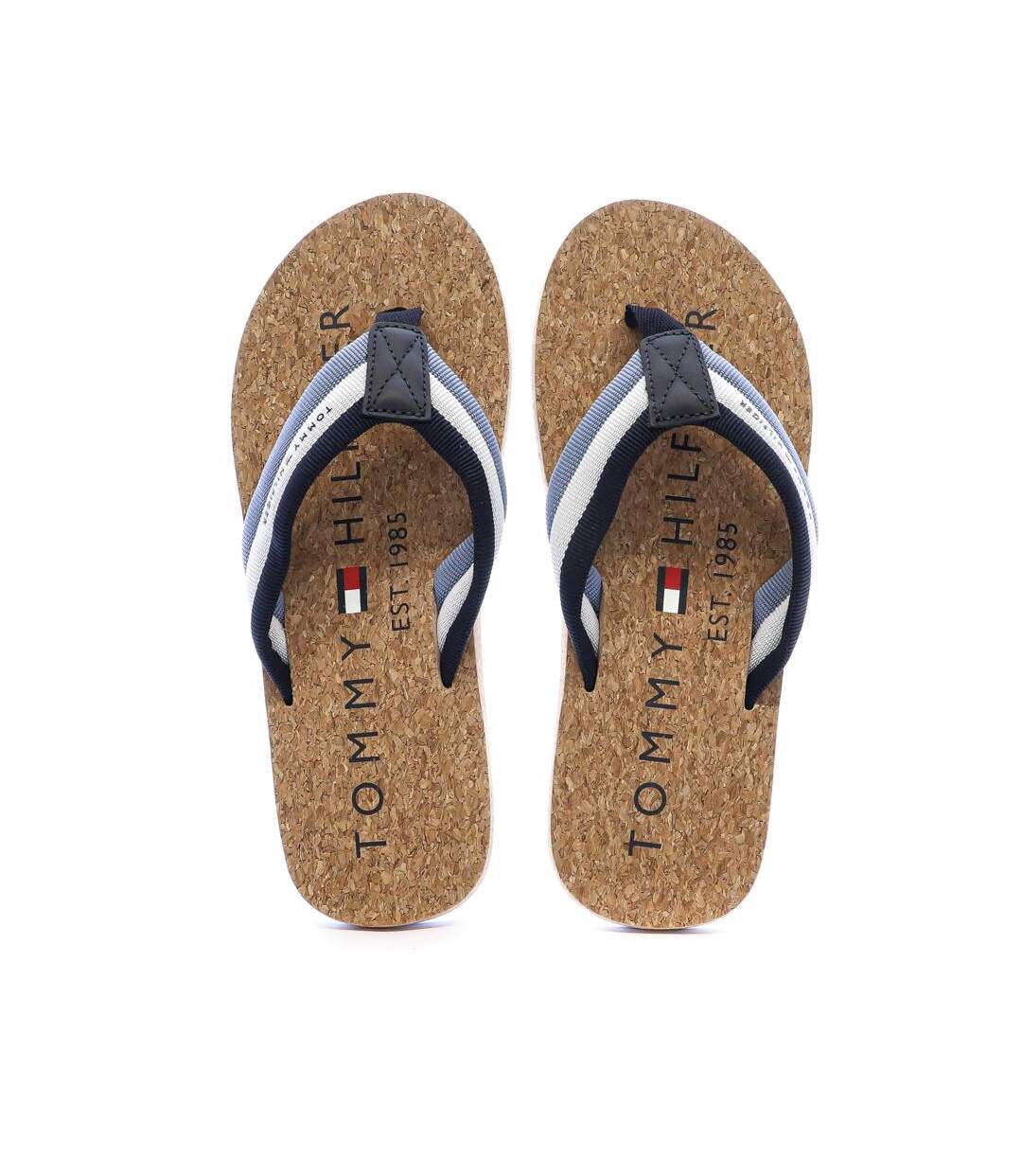 Tongs bleu homme tommy hilfiger hilfiger cork beach-2