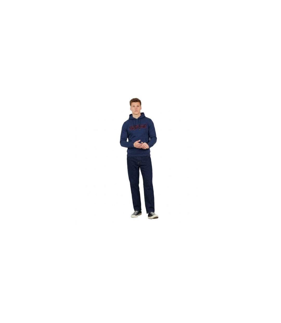Sweat À Capuche Motif/style Croisée Homme Bleu Marine Brave Soul-1