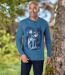 Set van 2 effen wolven T-shirts met knopenhals-3