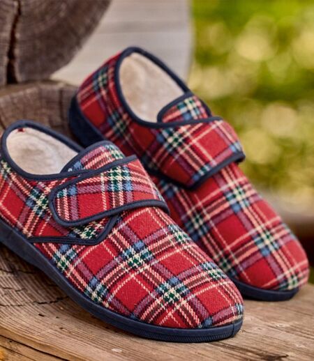 Chaussons à Carreaux Doublés Sherpa