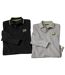 Pack of 2 Men's Piqué Polo Shirts - Black Grey