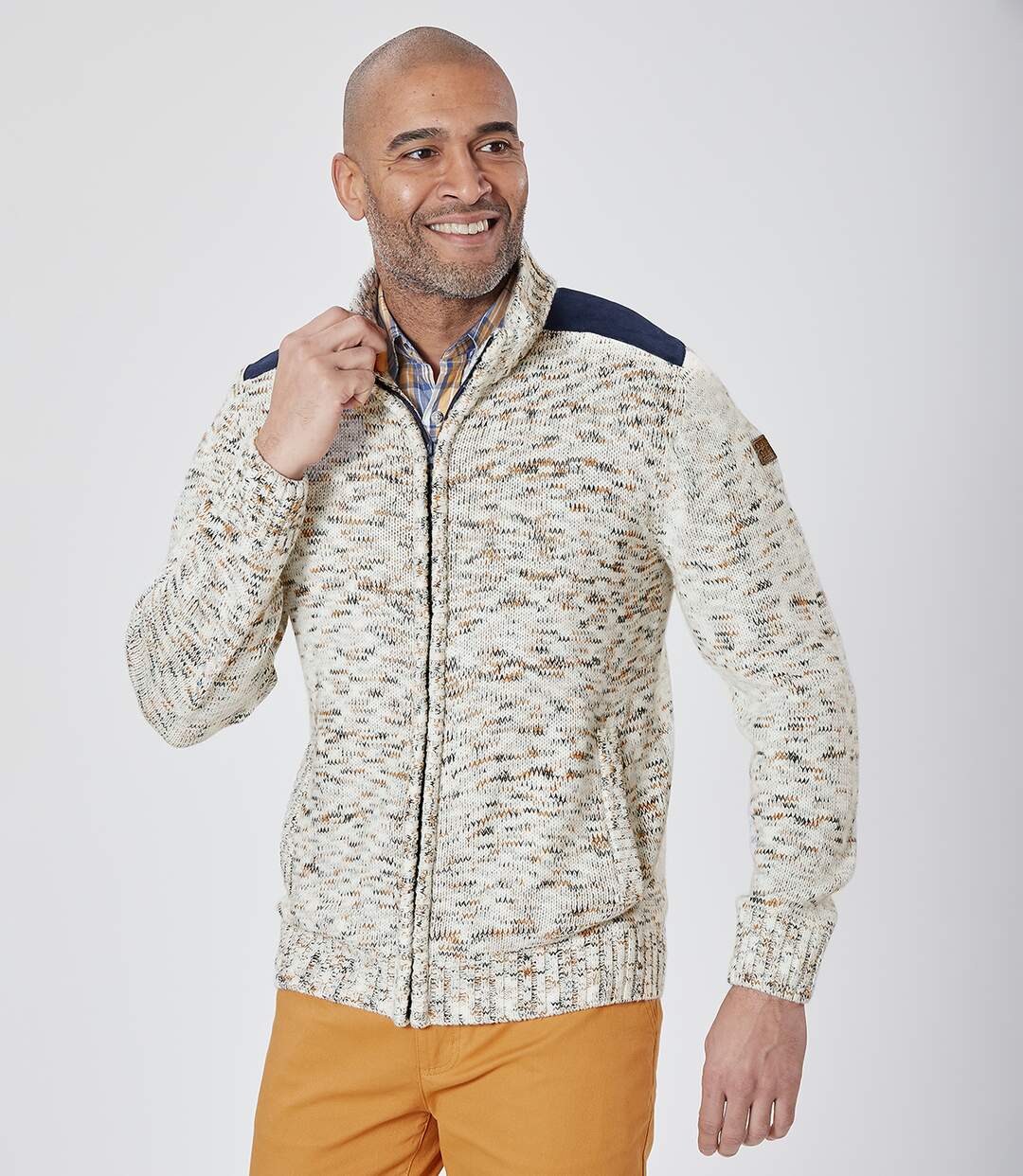 Men's Ecru Knitted Jacket 