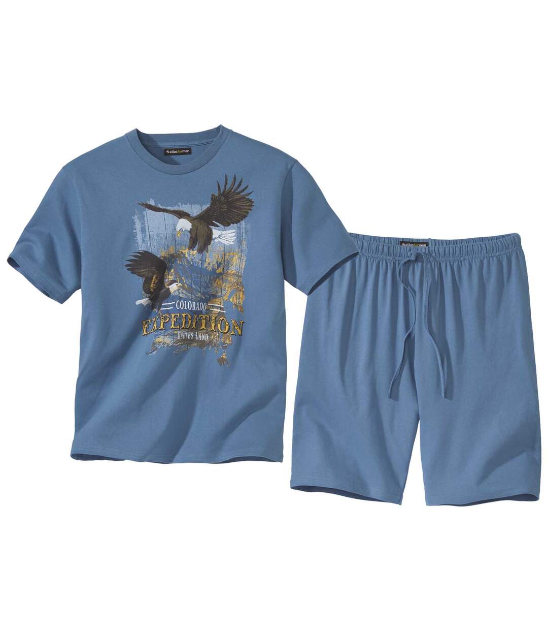 Men's Blue Eagle Pajama Short Set Atlas For Men