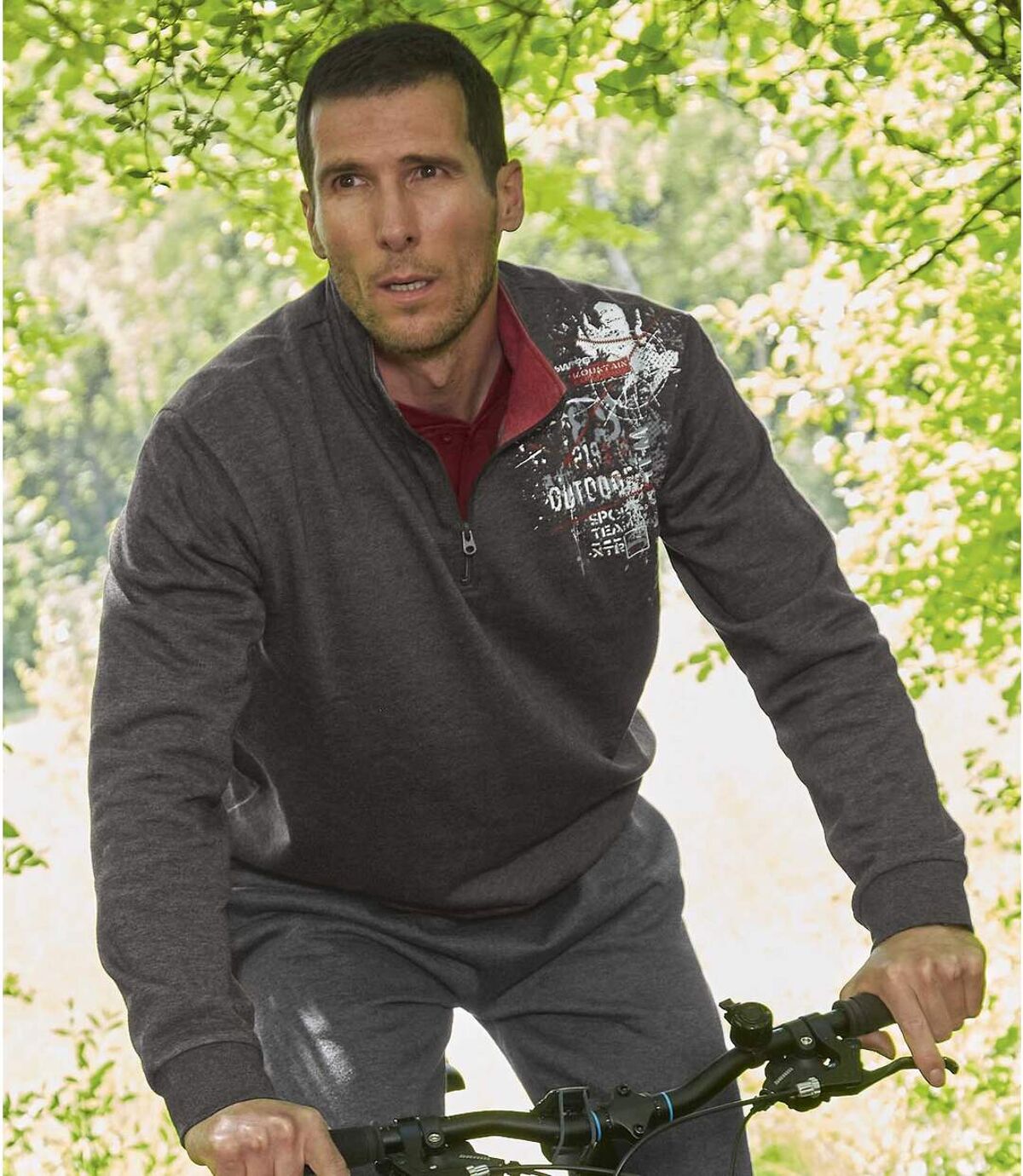 Men's Half Zip Jumper - Mottled Anthracite Atlas For Men