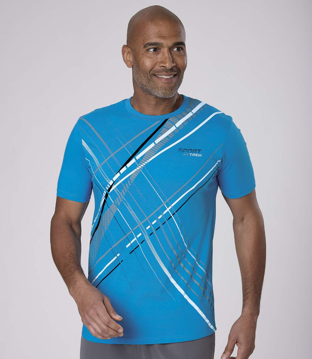 Pack of 3 Men's Sports Print T-Shirts - White Blue Black-4