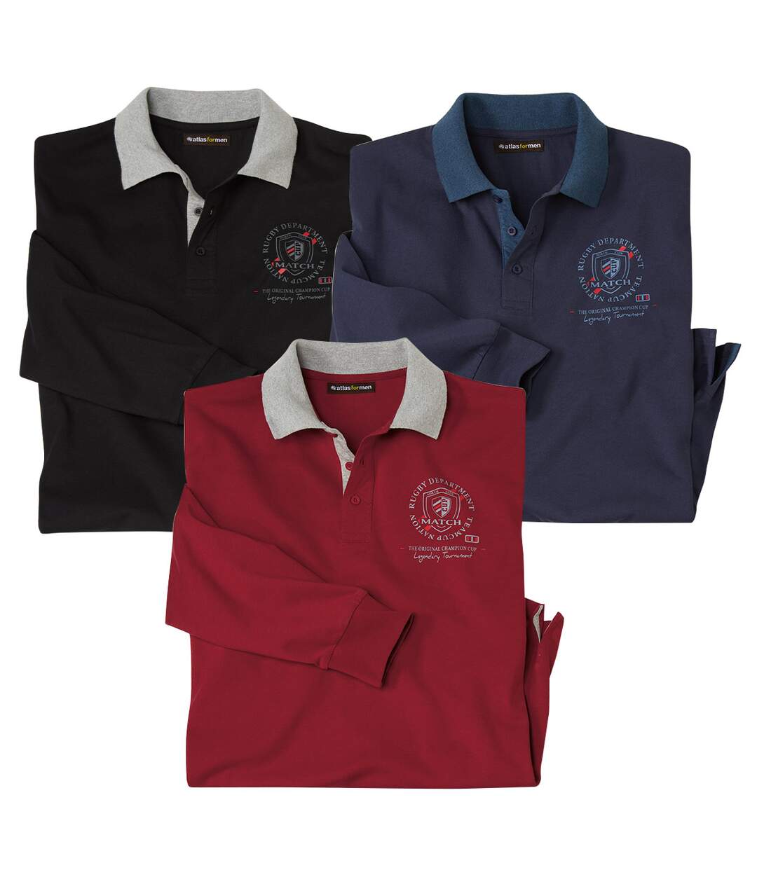 Lot de 3 Polos Rugby North Club-1