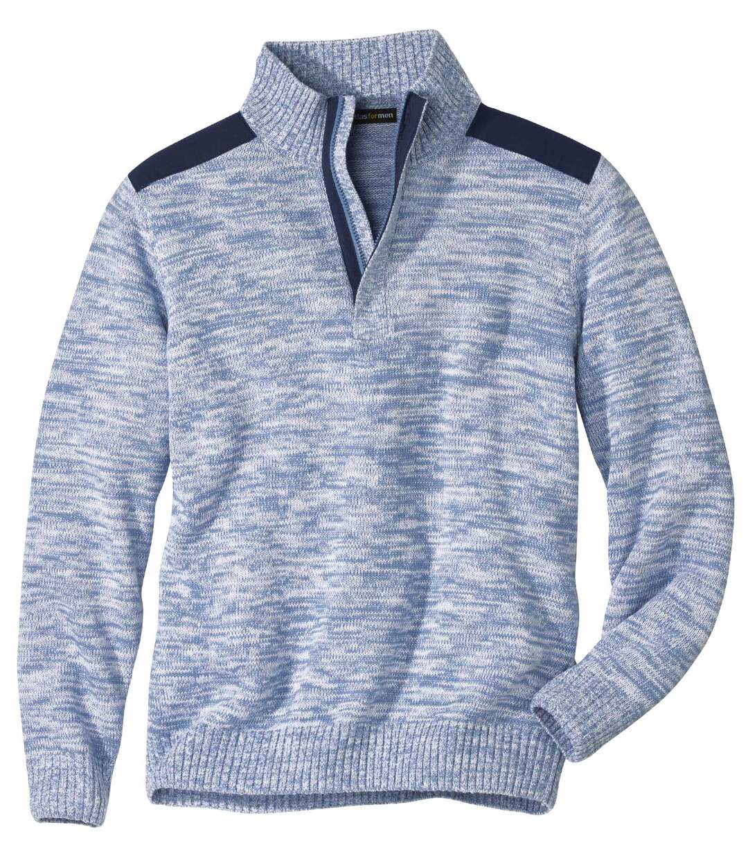 Melírovaný sveter so zapínaním na zips Atlas For Men