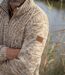 Men's Ecru Marled Knit Jumper-5