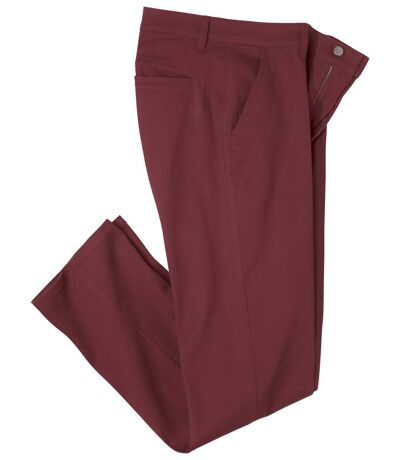 Men's Burgundy Stretchy Chinos  