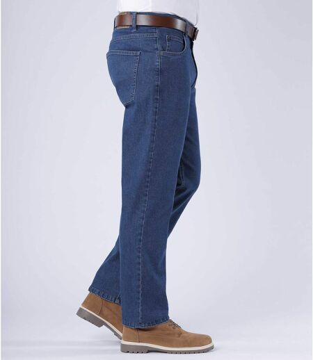 Men's Blue Regular Stretch Jeans 