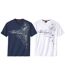 Pack of 2 Men's Explorer T-Shirts - Navy White