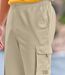 Men's Microfibre Cropped Cargo Trousers - Beige-4