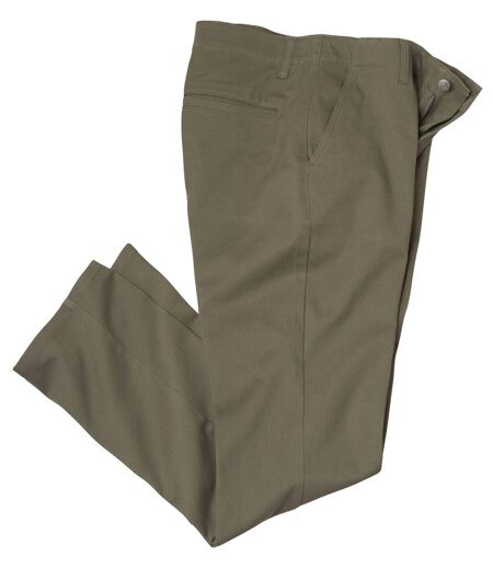 Strečové chino kalhoty v barvě khaki