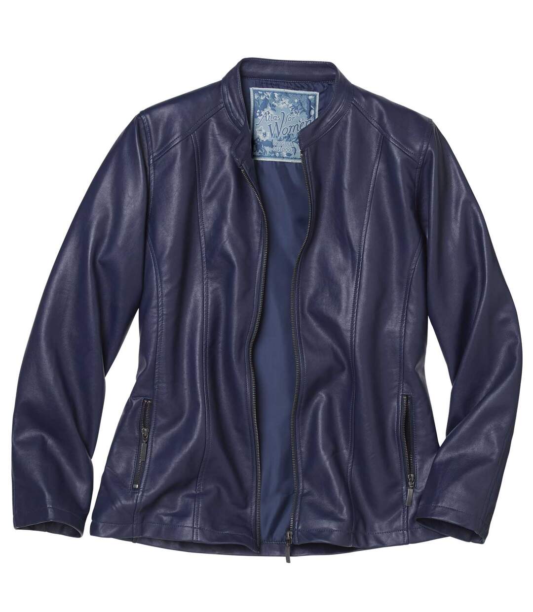 Blouson Simili Cuir Femme Bleu | Atlas For Men