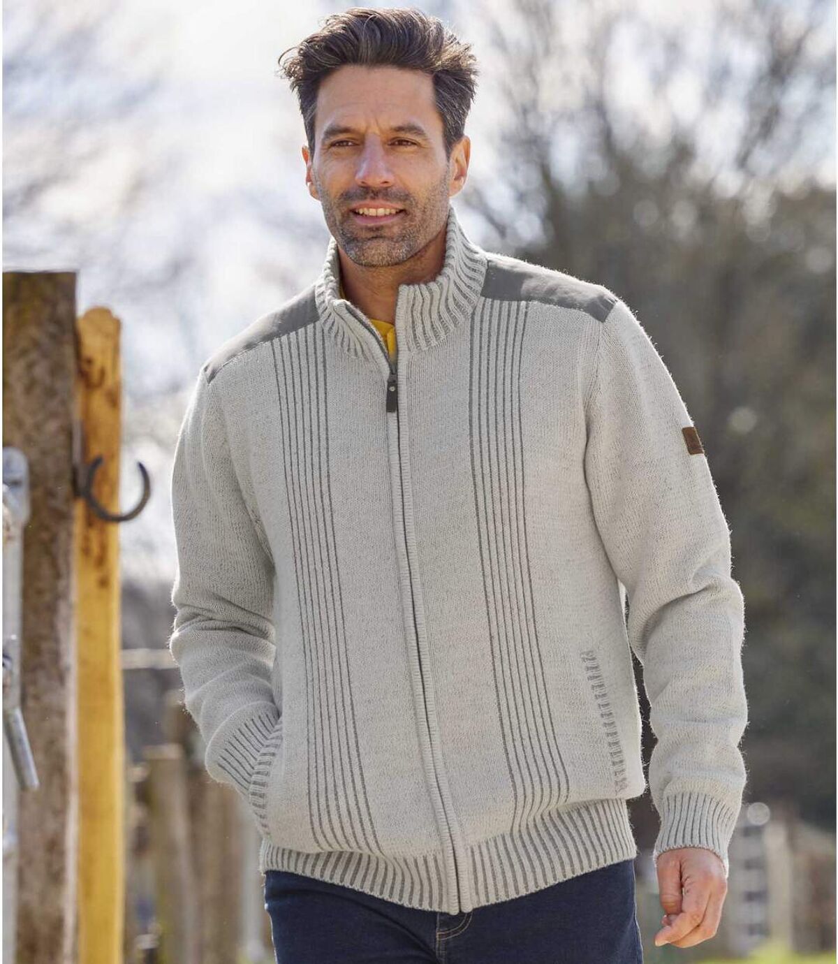 Pletený melírovaný sveter Casual Atlas For Men